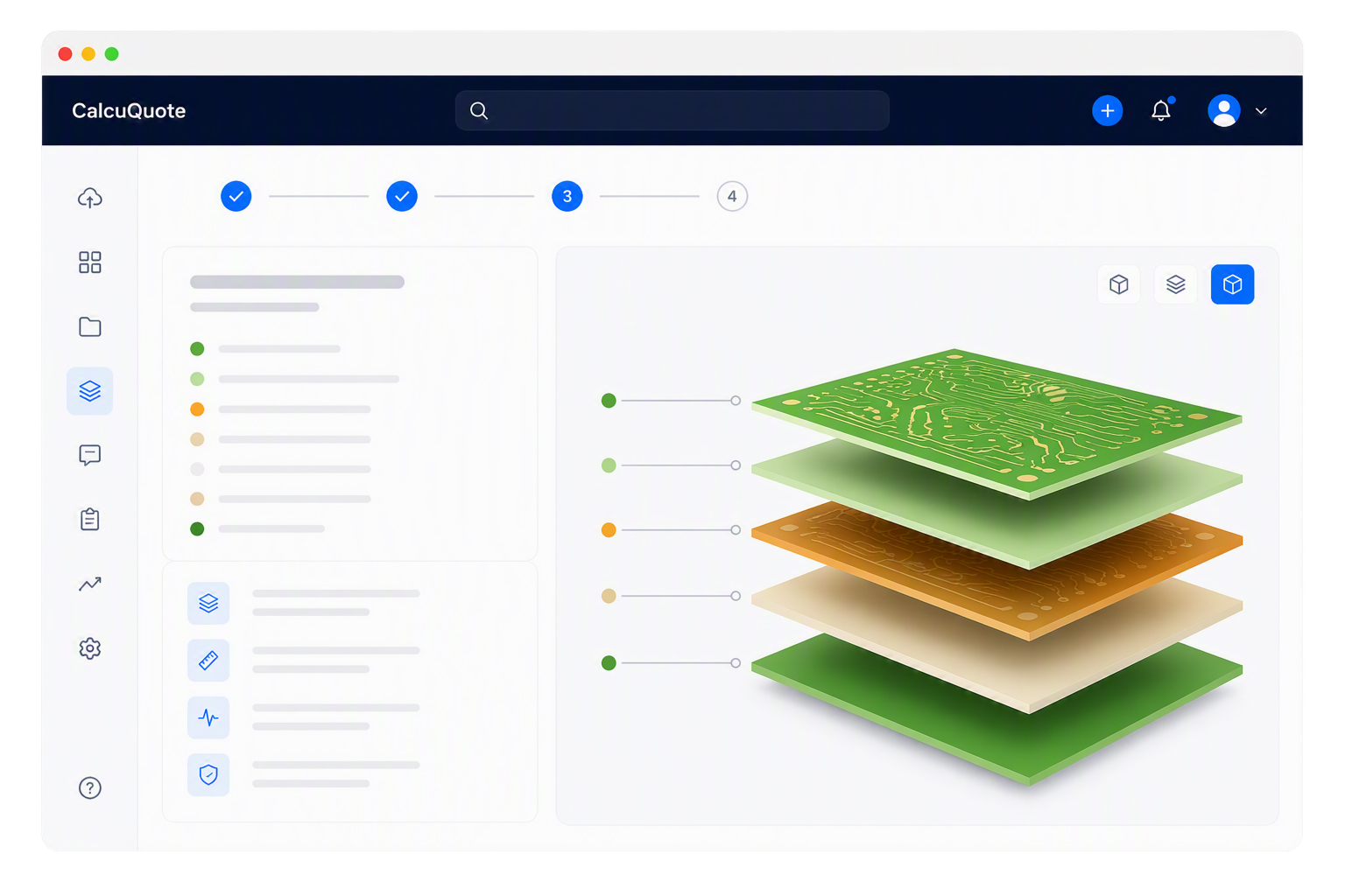 Inspect the layer stack-up mock