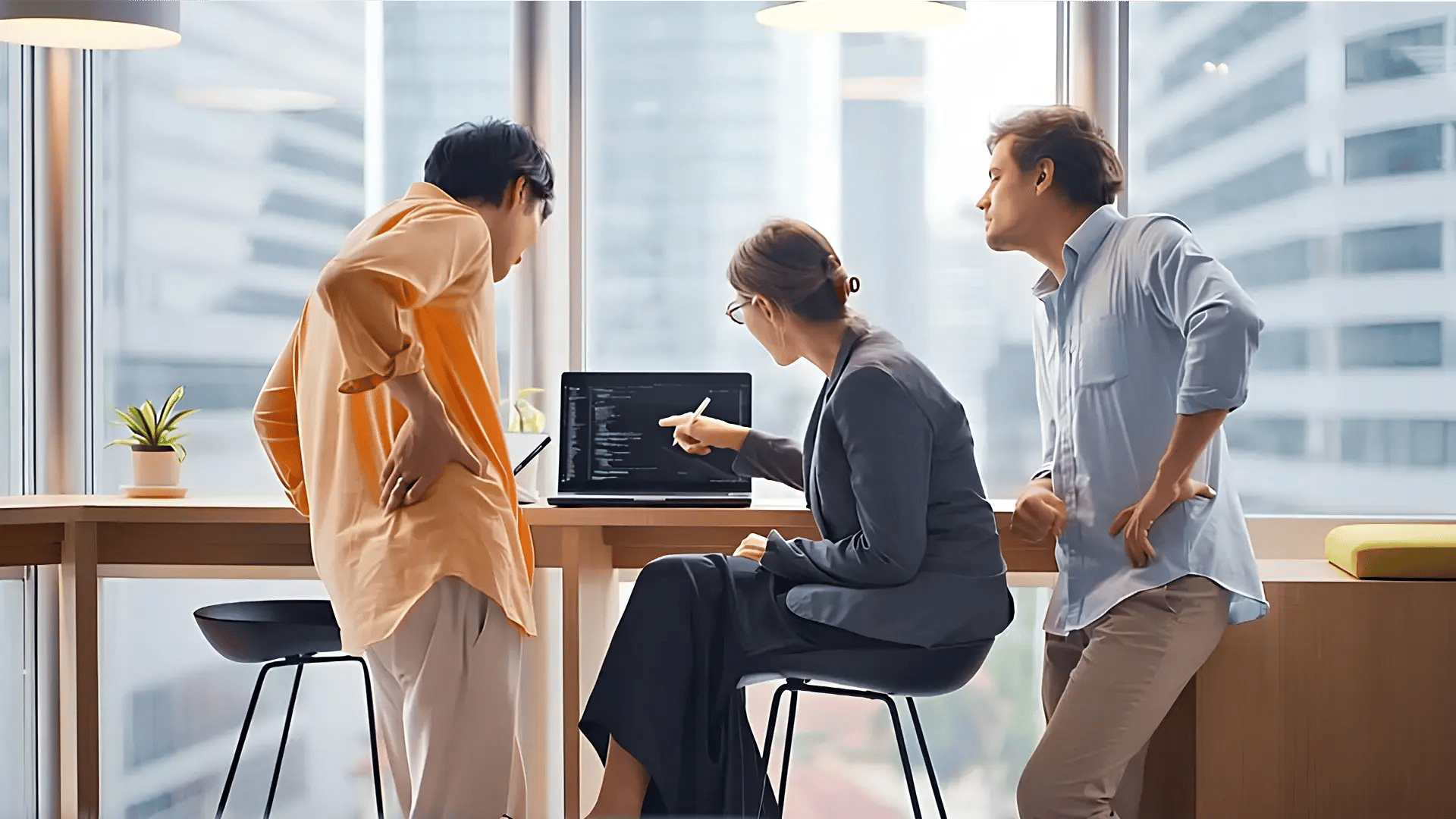 Telecom engineers working in a team with AI executed coding