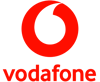 Vodafone logo in brand color red