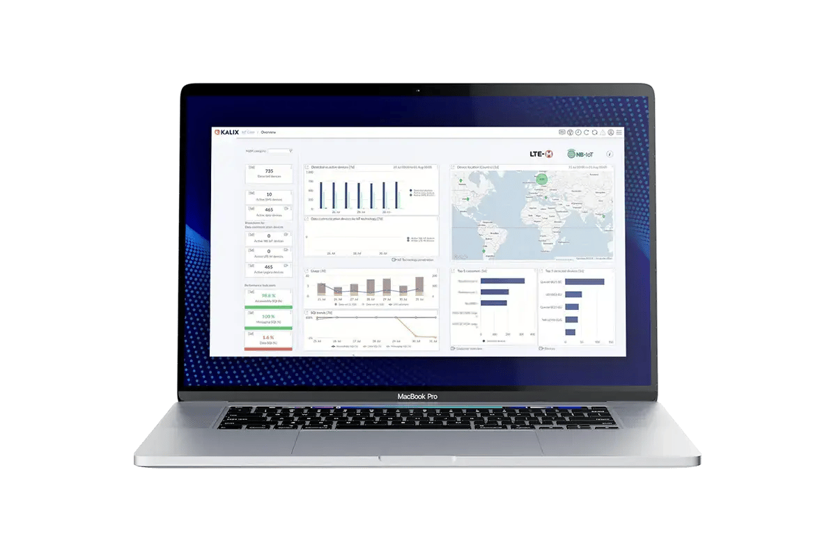 Polystar's IoT Portal - monitoring interface in a laptop screen