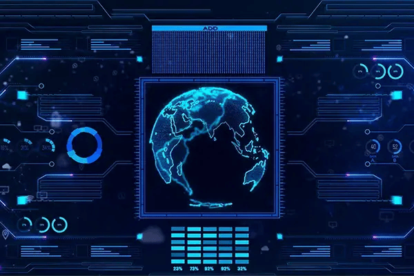 Network Assurance dark blue image of a fictive interface