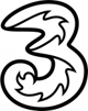 Three logo in black