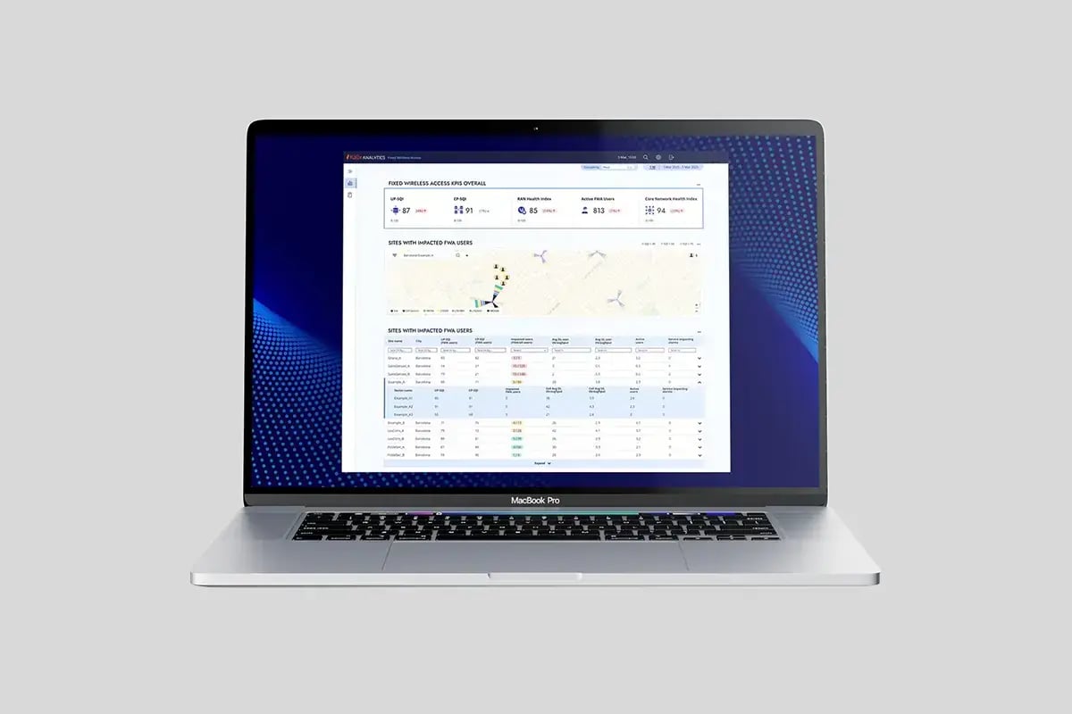 KALIX 5G Fixed Wireless Access Portal interface in laptop screen