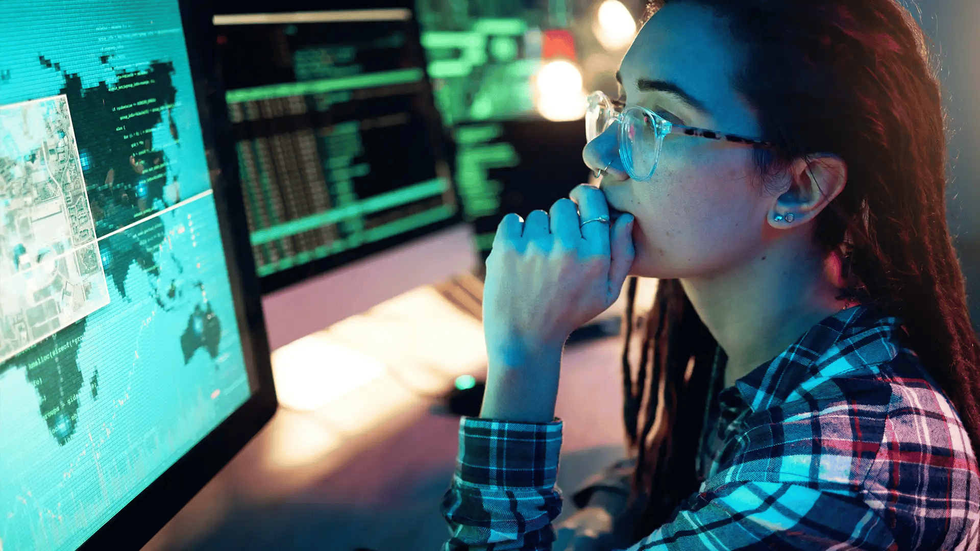 Telecom engineer working with telco analytics software