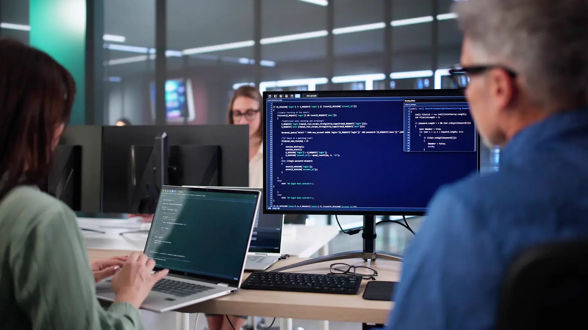 Telecom engineers working with Agentic RAG in the office