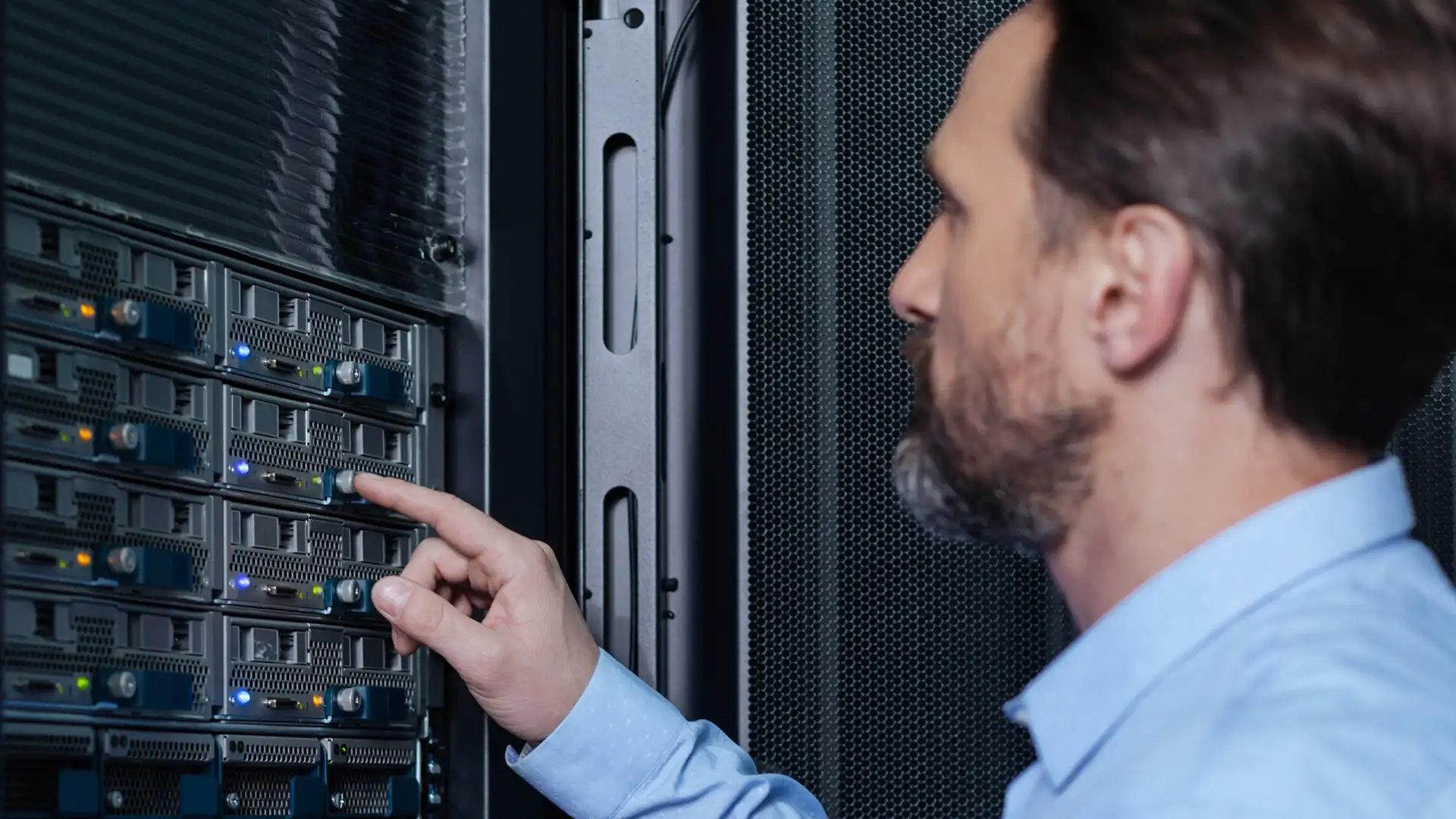 A telecom engineer working with probes