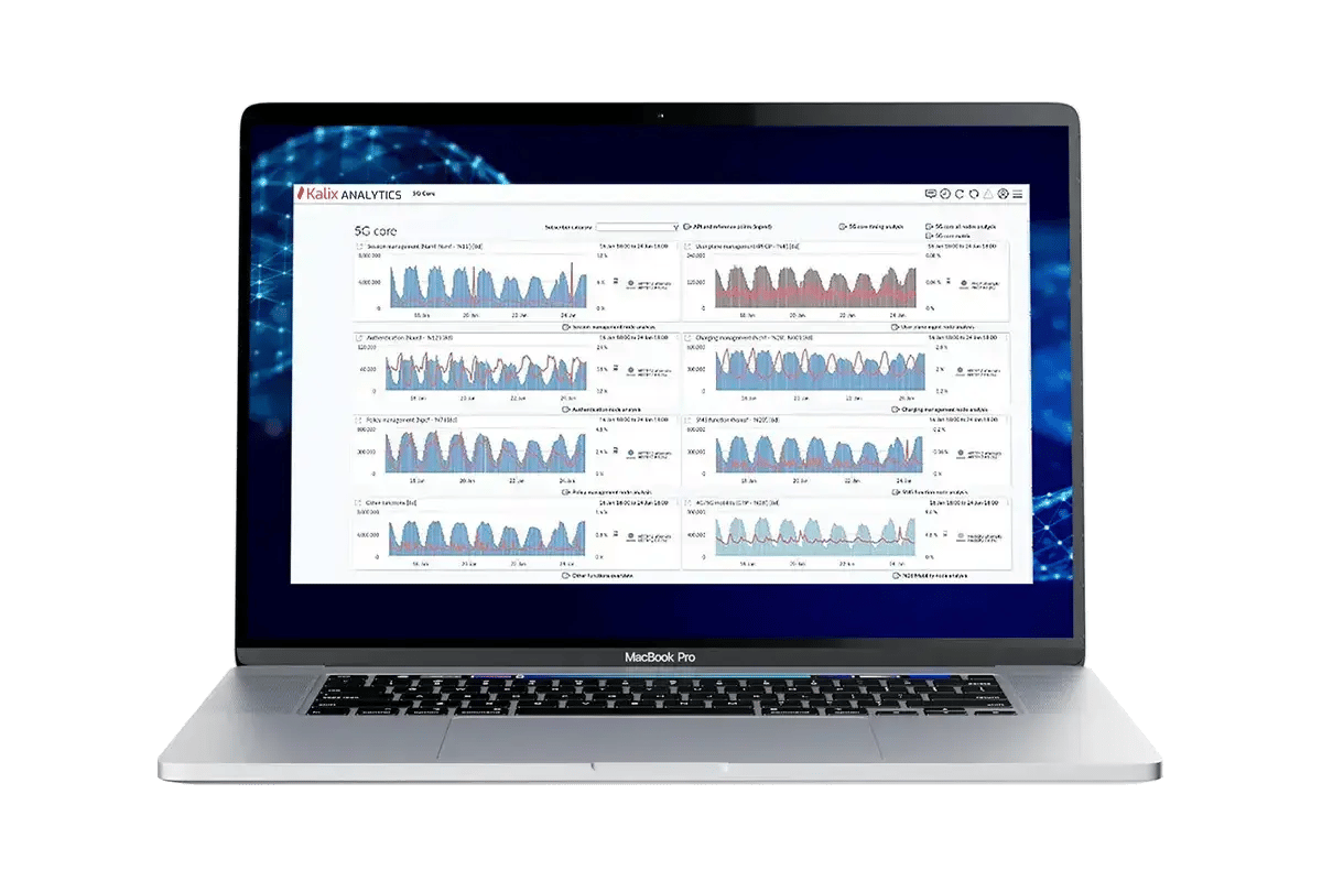 Service Assurance Portal in Kalix Analytics shown in a laptop screen