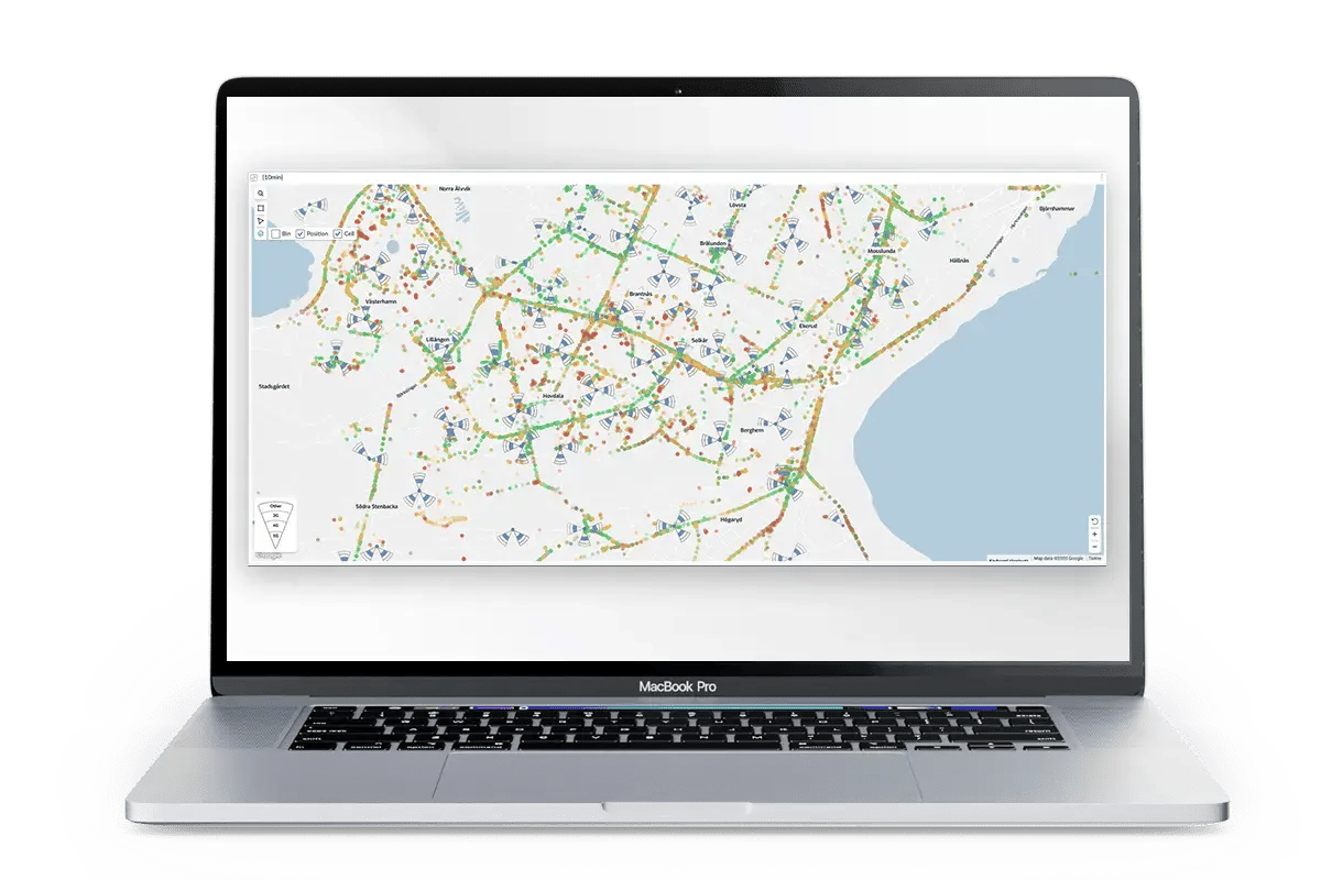 RAN Monitoring with Geolocation - Polystar's interface in screen
