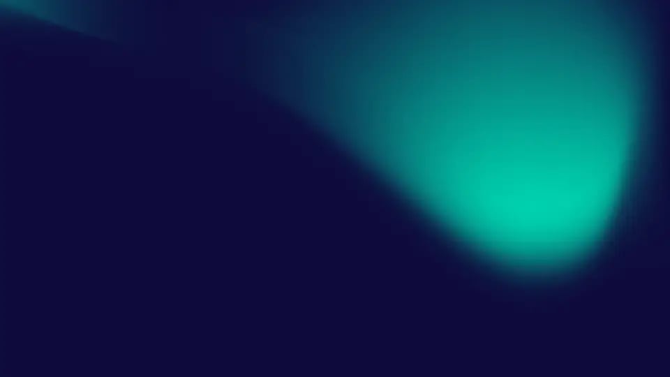 Decorative abstract background with blurry green and blue light on a dark backdrop.