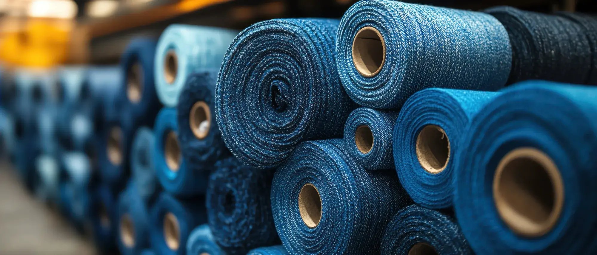 neatly-stacked-rolls-denim-factory-setting-soft-focus-background-cool-lighting-highlights-fabrics-texture