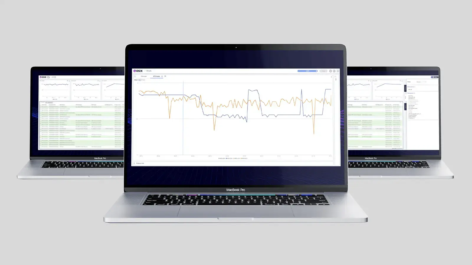 Polystar Osix Network Monitoring interface in laptops