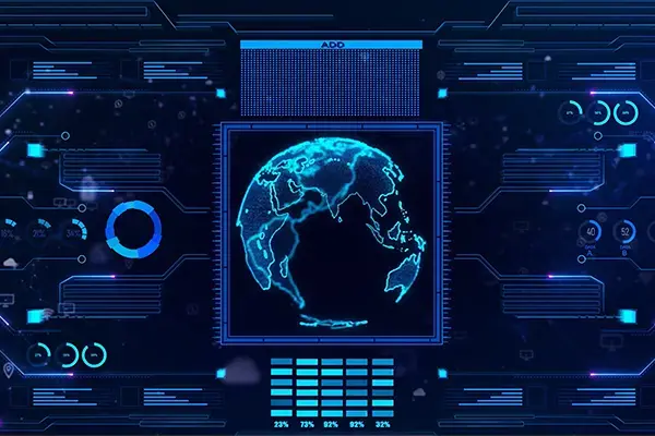 Network Assurance dark blue image of a fictive interface