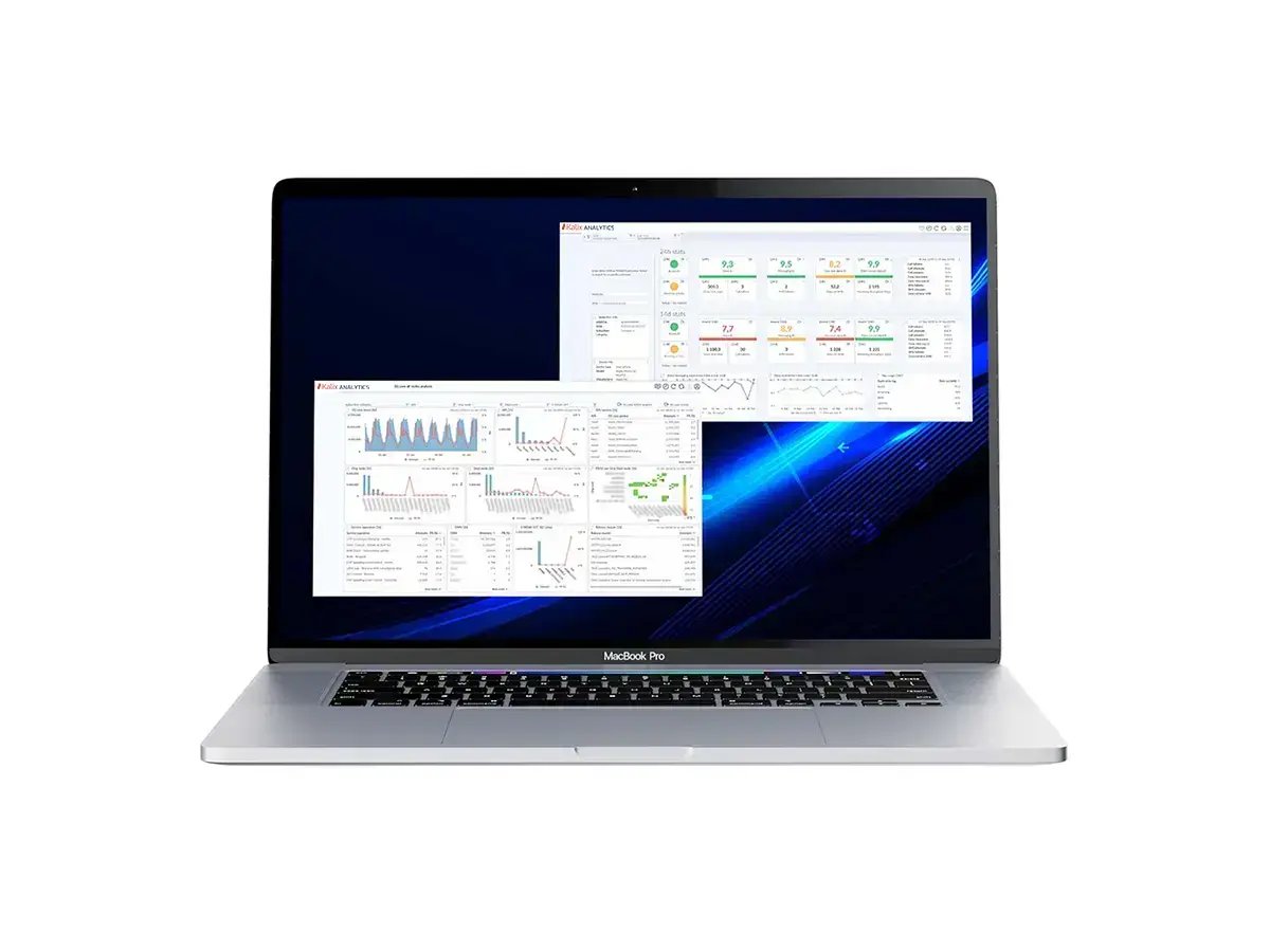 Network Assurance solution with Kalix Analytics - interface in laptop